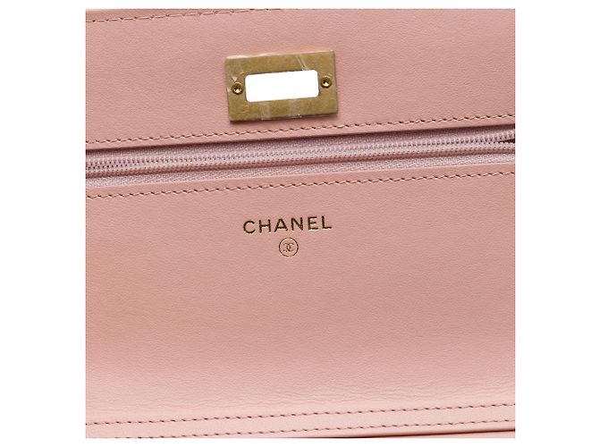 Wallet On Chain Chanel Portafoglio con catena Reissue 2.55 in pelle di vitello invecchiata matelassé rosa - vista 5