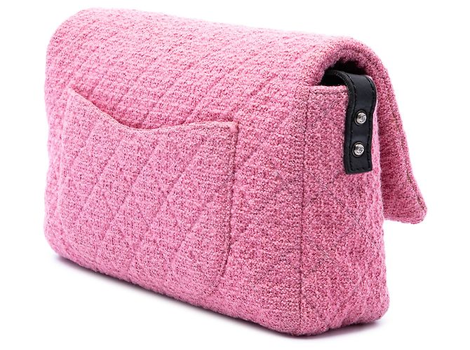 Chanel Pink Jumbo Quilted Tweed Reissue 2.55 Easy Messenger Flap Rosa - vista 2