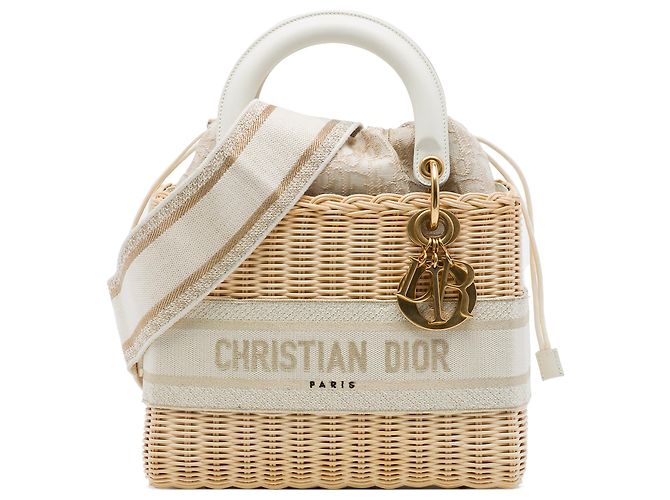 Autre Marque Dior Beige Medium Wicker Oblique Lady Dior - vista 7