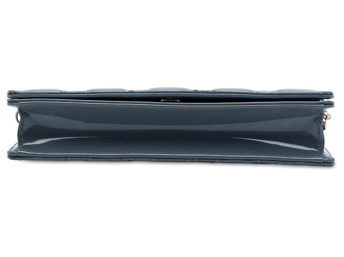 Autre Marque Pouch Lady Dior in vernice blu Cannage con catena - vista 3
