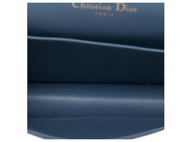 Autre Marque Pouch Lady Dior in vernice blu Cannage con catena - vista 4