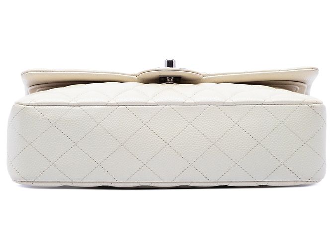 Chanel White Medium Classic Caviar Double Flap Blanco Crudo - vista 3