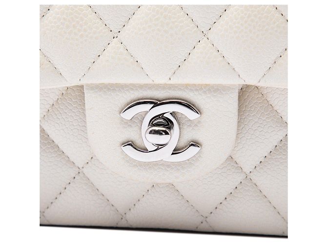 Chanel White Medium Classic Caviar Double Flap Blanco Crudo - vista 5