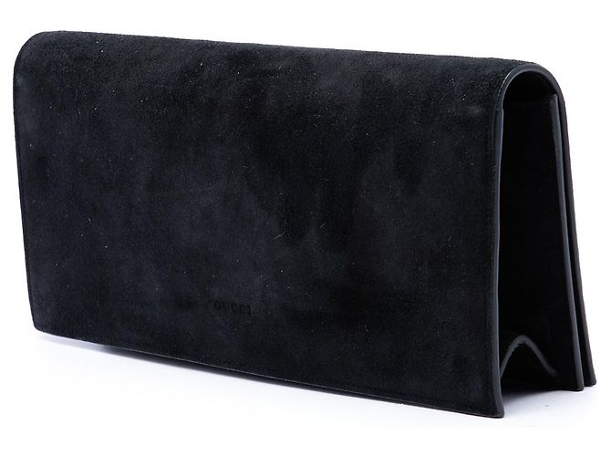 Gucci Broadway Clutch aus schwarzem Wildleder mit Kristallen - Ansicht 2