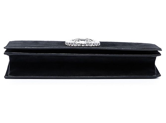Gucci Broadway Clutch aus schwarzem Wildleder mit Kristallen - Ansicht 3