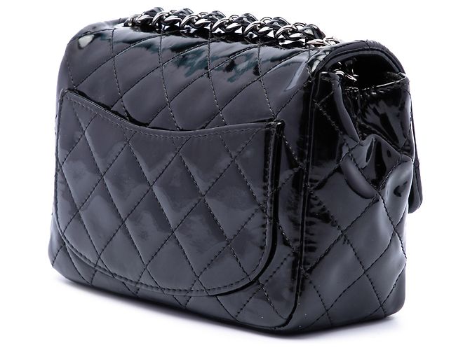 Chanel Black Mini Square Classic Patent Single Flap Negro - vista 2
