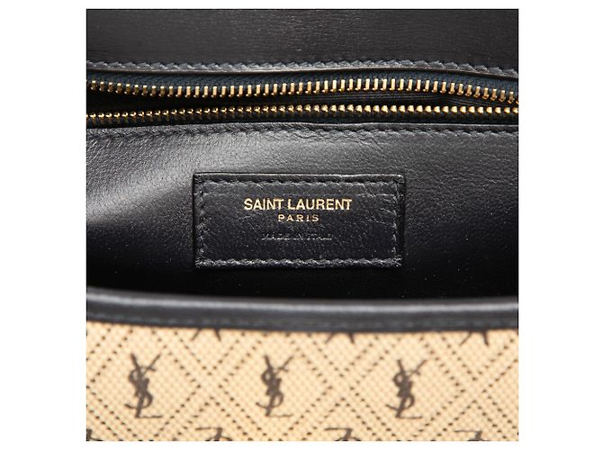 Autre Marque Saint Laurent Beige Medium Canvas Monogram All Over Crossbody - vista 5