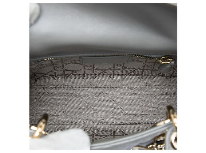Autre Marque Dior Gray Mini Lambskin Cannage Lady Dior Marrone - vista 4