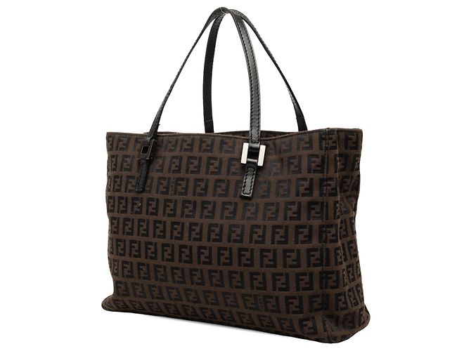 Borsa a mano Fendi in tela Zucchino marrone Marrone scuro - vista 2