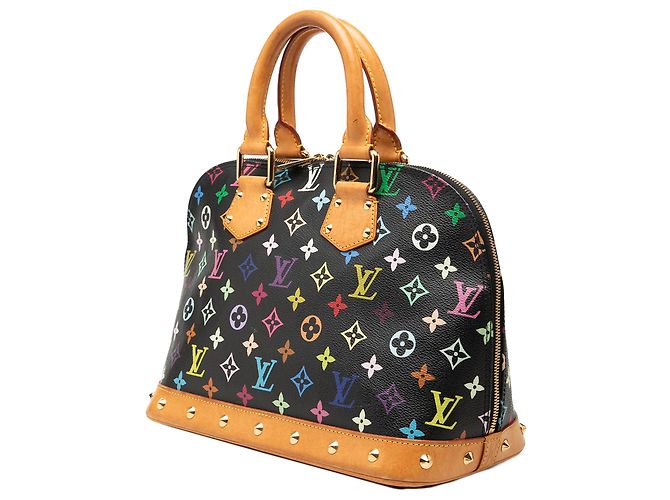 Louis Vuitton Black Monogram Multicolore Alma PM Preto - vista 2