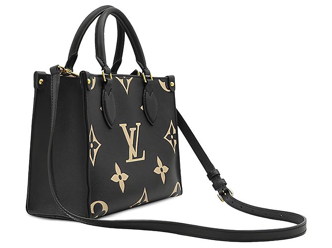 Louis Vuitton Black Bicolor Monogram Empreinte Giant Onthego PM Nero - vista 2