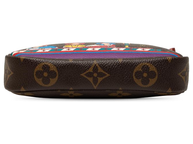 Louis Vuitton Brown Monogram Vivienne Christmas Mini Pochette Accessoires Castaño - vista 3