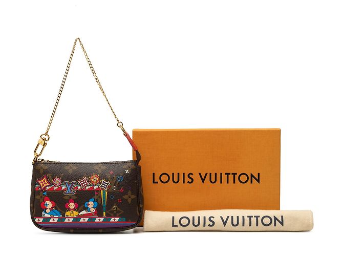 Louis Vuitton Brown Monogram Vivienne Christmas Mini Pochette Accessoires Castaño - vista 7