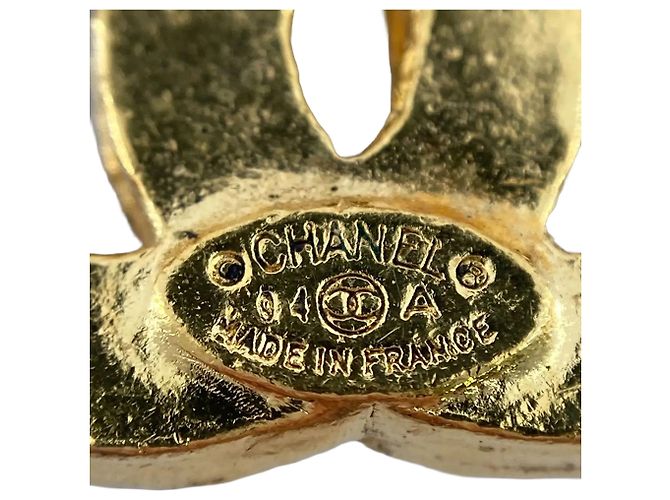 Spilla Triple CC Chanel Gold Placcata in Oro D'oro - vista 6