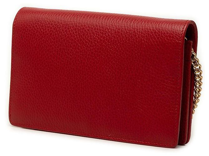 Gucci Red GG Marmont Leder-Wallet mit Kette Rot - Ansicht 2