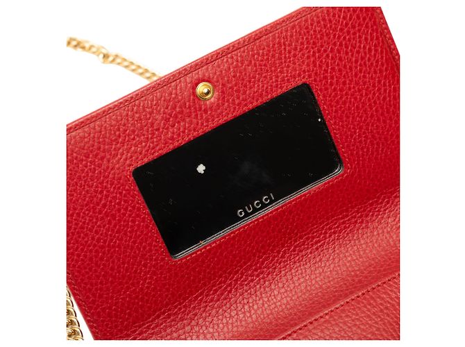 Gucci Red GG Marmont Leder-Wallet mit Kette Rot - Ansicht 6