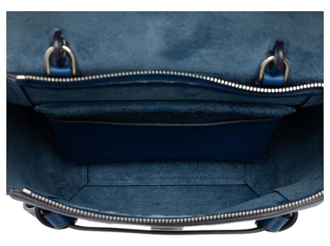 Belt Bag Céline Celine Gürteltasche aus blauem micro-genarbtem Kalbsleder - Ansicht 4