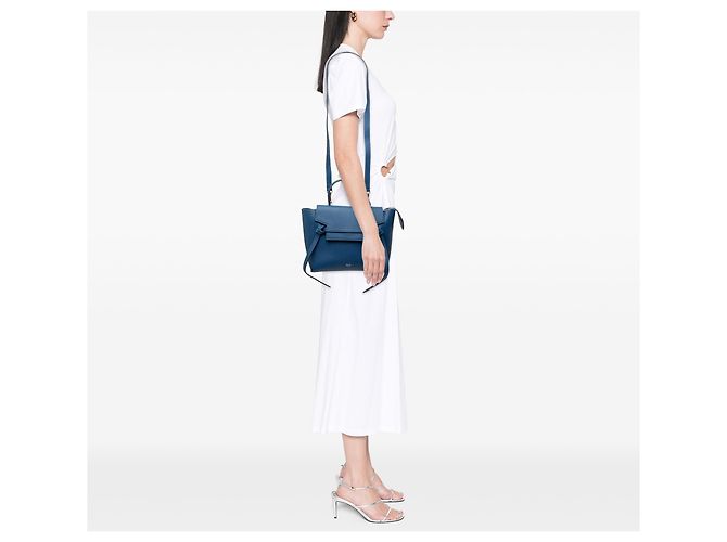 Belt Bag Céline Celine Gürteltasche aus blauem micro-genarbtem Kalbsleder - Ansicht 6