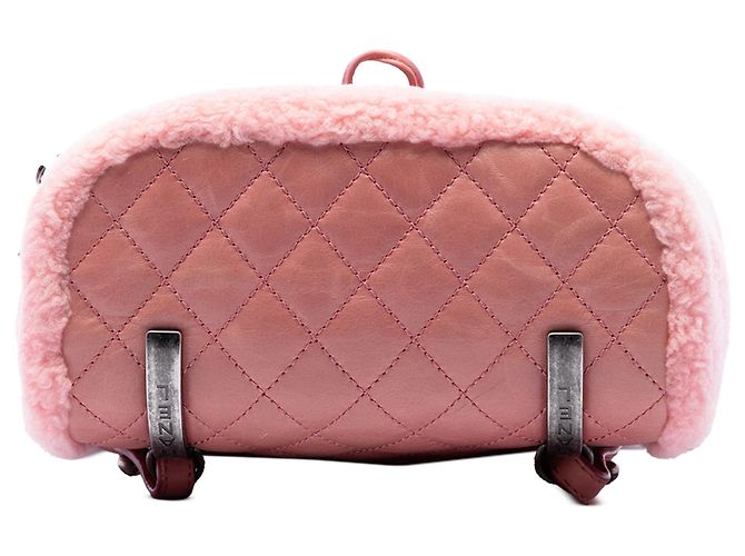 Zaino da montagna in shearling Chanel Pink Paris Salzburg - vista 3