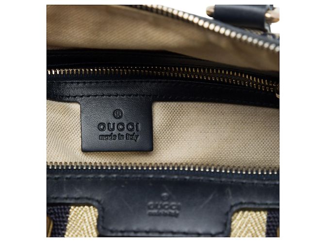 Gucci Joy Boston Bag Medium aus beigem GG Canvas mit Web-Streifen - Ansicht 5