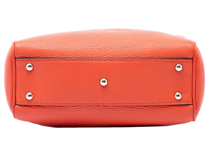 Borsa Gucci Mini Bamboo Shopper in pelle di vitello arancione - vista 3