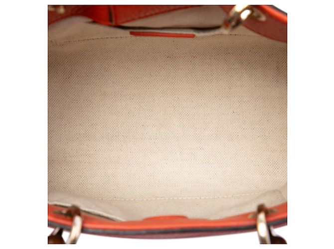 Borsa Gucci Mini Bamboo Shopper in pelle di vitello arancione - vista 4