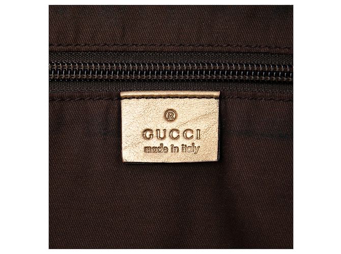 Tote Gucci in tela GG beige con banda Web - vista 5