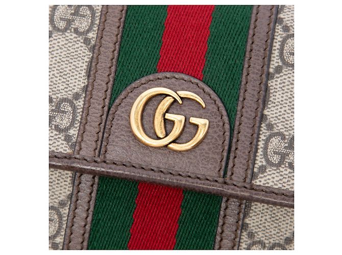 Gucci Mini Borsa a Tracolla Ophidia Web GG Supreme Beige - vista 5