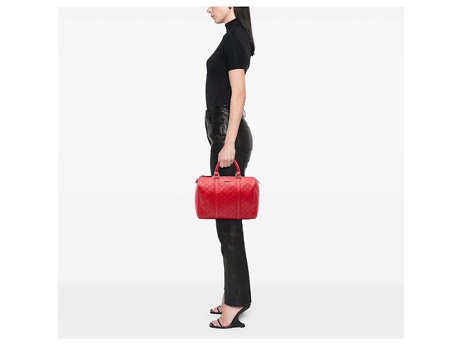 Bolsa Boston Gucci Red Medium Guccissima Joy Vermelho - vista 6