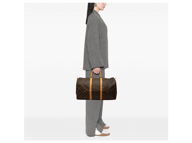 Louis Vuitton Brown Monogram Keepall 50 Castaño - vista 6