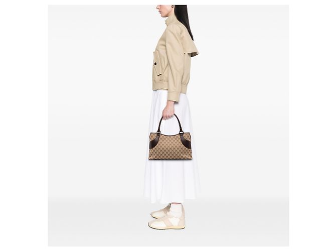 Tote Gucci in tela GG beige - vista 6