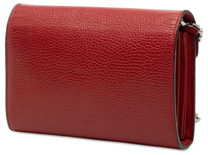 Portafoglio Dionysus con catena Gucci in pelle di vitello rossa Rosso - vista 2