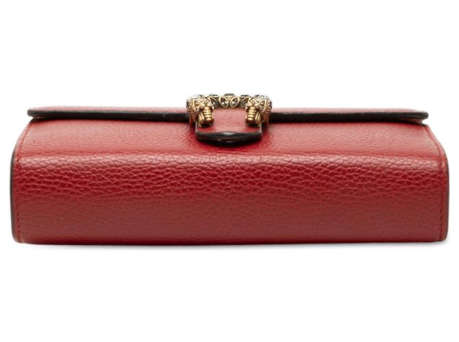 Portafoglio Dionysus con catena Gucci in pelle di vitello rossa Rosso - vista 3
