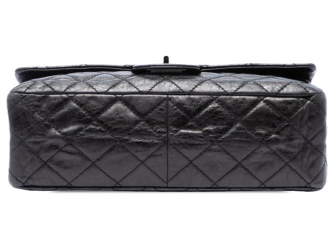 Chanel Black Quilted Aged Calfskin Reissue 2.55 Double Flap 227 Nero - vista 3