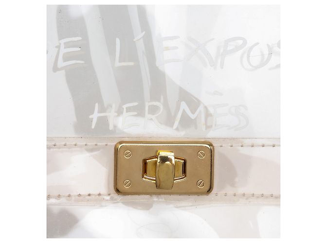 Borsa a mano Hermès White Vinyl Souvenir De L Exposition Kelly Bianco - vista 5