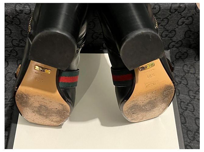 Botines Gucci GG Marmont de piel negra Negro - vista 10