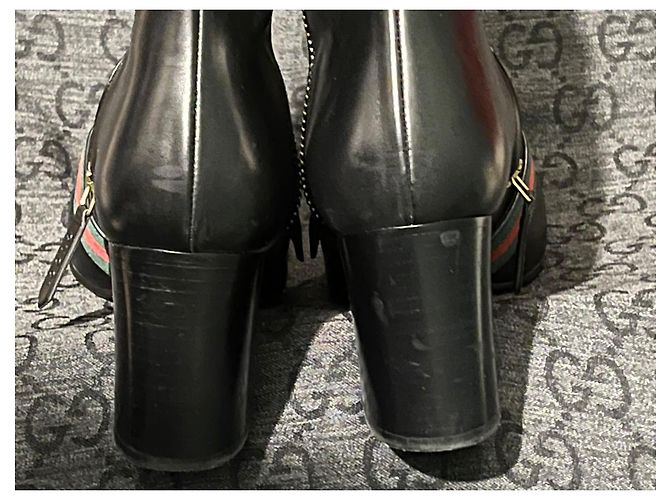 Botines Gucci GG Marmont de piel negra Negro - vista 12