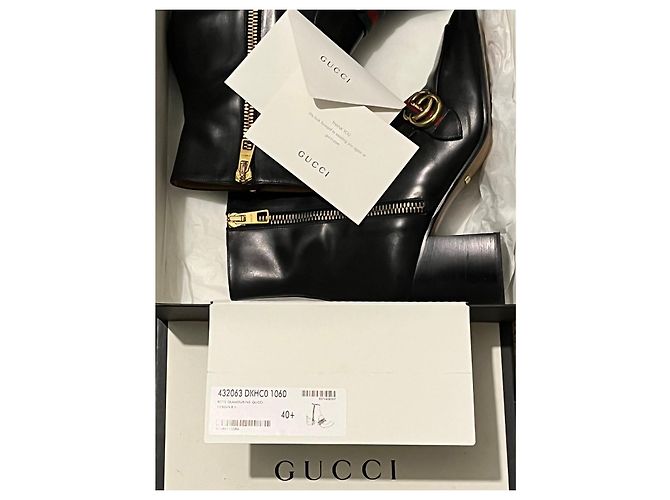 Botines Gucci GG Marmont de piel negra Negro - vista 16