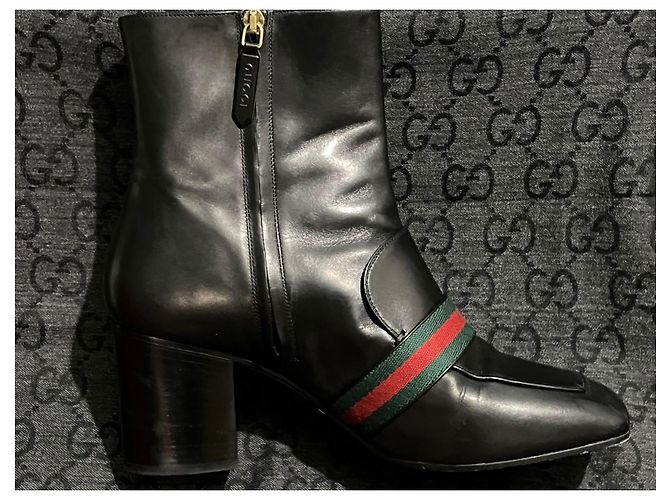 Botines Gucci GG Marmont de piel negra Negro - vista 5