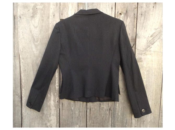 Miu Miu Black Wool-Blend Blazer Jacket - view 7