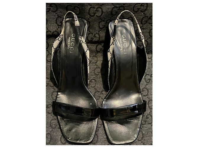 Gucci GG Supreme Monogram Keilabsatzschuhe Schwarz Grau - Ansicht 3