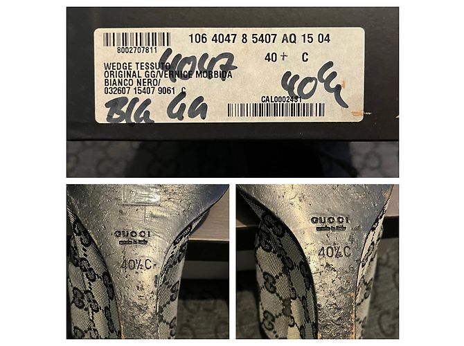 Gucci GG Supreme Monogram Keilabsatzschuhe Schwarz Grau - Ansicht 6