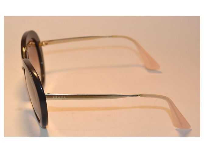 Prada SPR16Q Round Sunglasses Brown - view 3
