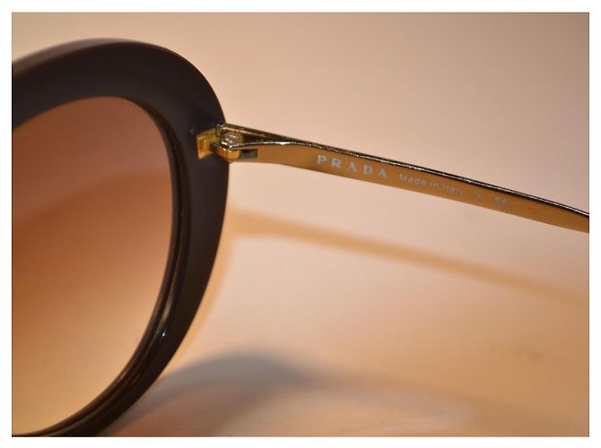 Prada SPR16Q Round Sunglasses Brown - view 6