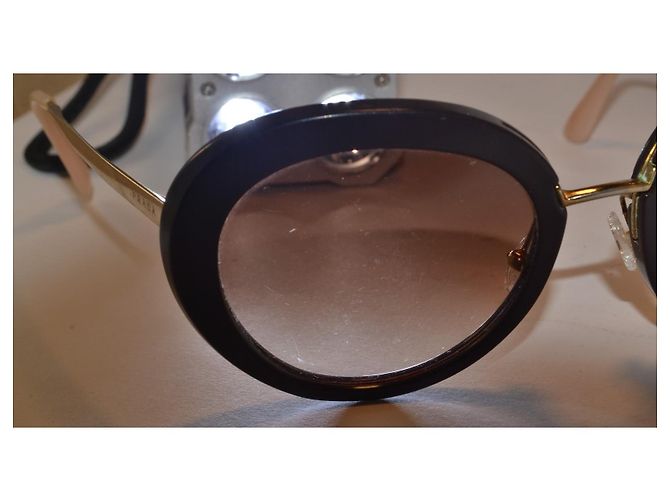 Prada SPR16Q Round Sunglasses Brown - view 8