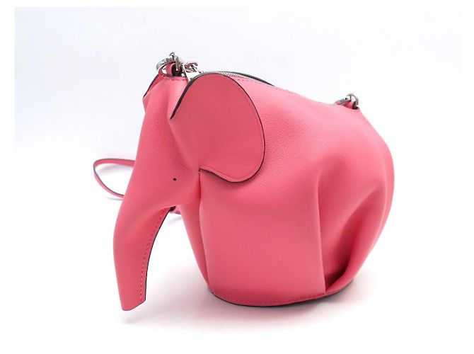 NUOVA BORSA LOEWE ANIMALS ELEPHANT SMALL PELLE ROSA TRACOLLA - vista 3