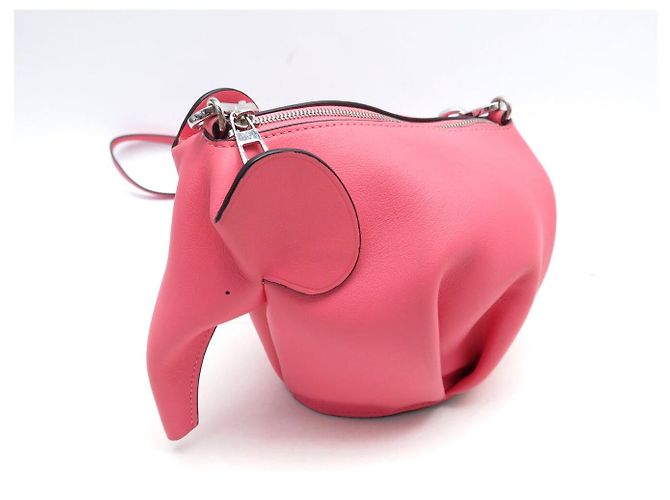 NUOVA BORSA LOEWE ANIMALS ELEPHANT SMALL PELLE ROSA TRACOLLA - vista 4