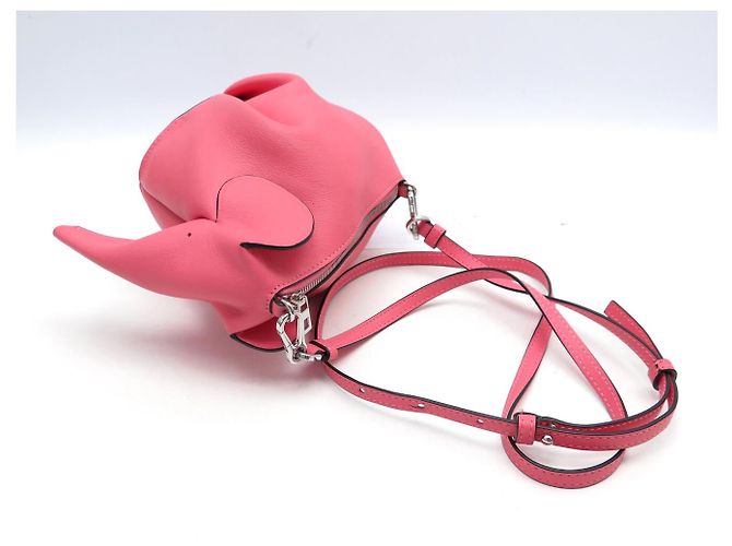 NUOVA BORSA LOEWE ANIMALS ELEPHANT SMALL PELLE ROSA TRACOLLA - vista 8