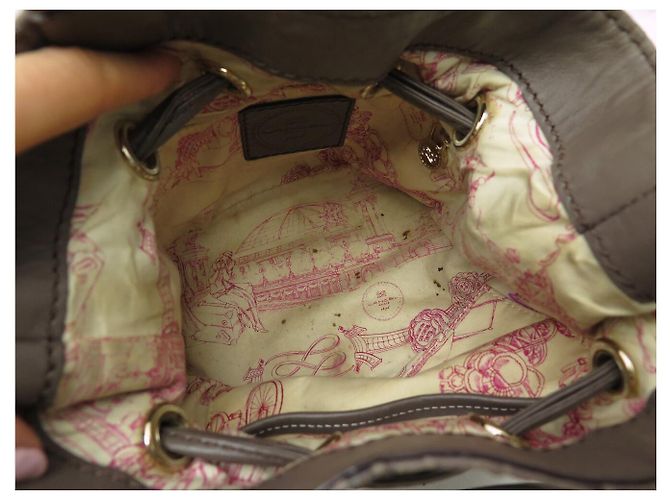 BORSA A MANO LANCEL PREMIER FLIRT PM A04652 PELLE EFFETTO COCCO GRIGIO TRACOLLA - vista 10