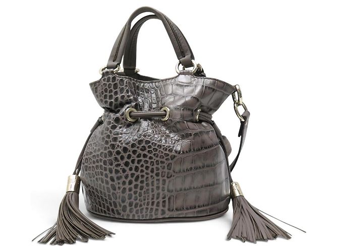 BORSA A MANO LANCEL PREMIER FLIRT PM A04652 PELLE EFFETTO COCCO GRIGIO TRACOLLA - vista 2